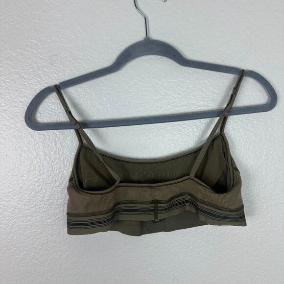 Skims Rib Scoop Neck Bralette M Army Green Loungewear Stretch Soft Basic - Picture 3 of 4